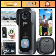 Wireless Video Doorbell Camera - 2K HD, 166° Wide View, Night Vision, Motion Ale