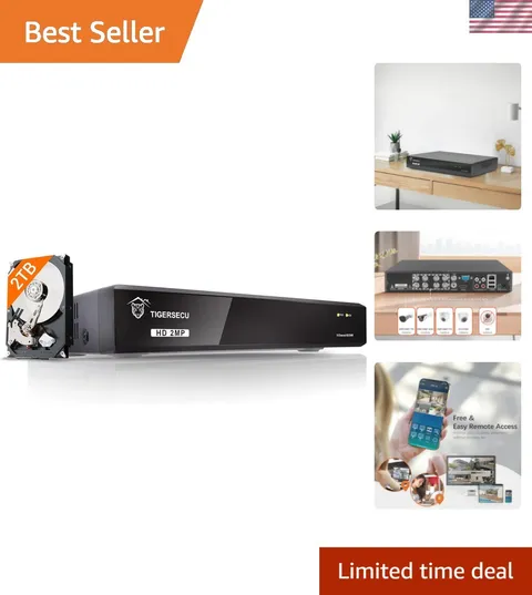 Super HD 1080P 8-Channel DVR Security Recorder with 2TB Drive - Remote Access