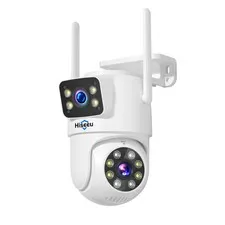 Hiseeu 6MP WiFi PTZ Camera Dual Lens 5X Zoom Auto Tracking IP66 CCTV