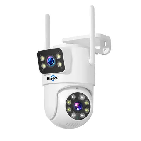 Hiseeu 6MP WiFi PTZ Camera Dual Lens 5X Zoom Auto Tracking IP66 CCTV