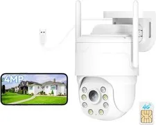 runofast 4G LTE Cellular Security Camera Wired, Plug-in Power No WiFi Needed