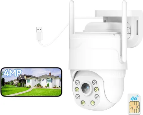 runofast 4G LTE Cellular Security Camera Wired, Plug-in Power No WiFi Needed
