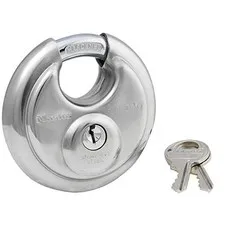  Padlock, Stainless Steel Discus Lock, 2-3/4 in. Wide, 40DPF, Silver 1 Pack