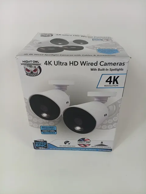 2X Night Owl 4K Ultra HD Wired BNC Security Cameras With Spotlights For Dvrs LNW