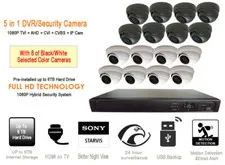 Security Camera System 1080P HD 16CH Channel DVR 2TB HDD & 2.8mm Fixed Cam x8