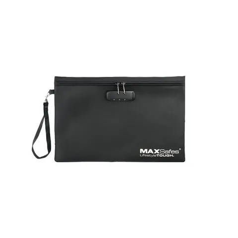 MAXSafes Fireproof Document Bag 1600F with Combination Lock Black