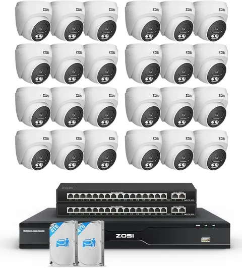 ZOSI 32CH C220 24 x 8MP PoE IP PoE Security Camera System AI Detect 8TB Audio