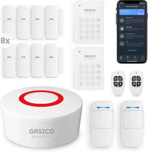 Wireless Home Alarm System 15-Piece Kit, Wifi Alarm System for Home Security wit