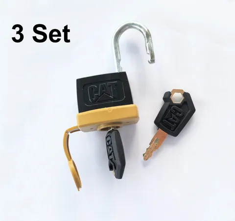 3Set Padlock Pad Lock & Key for Caterpillar CAT 5P8500 5P8501 246-2641 8398 8H53