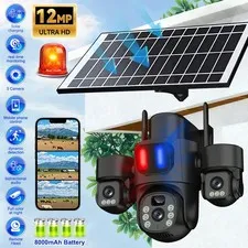 4K HD Solar Battery Powered Wireless WiFi Outdoor Pan/Tilt Home Security Camera