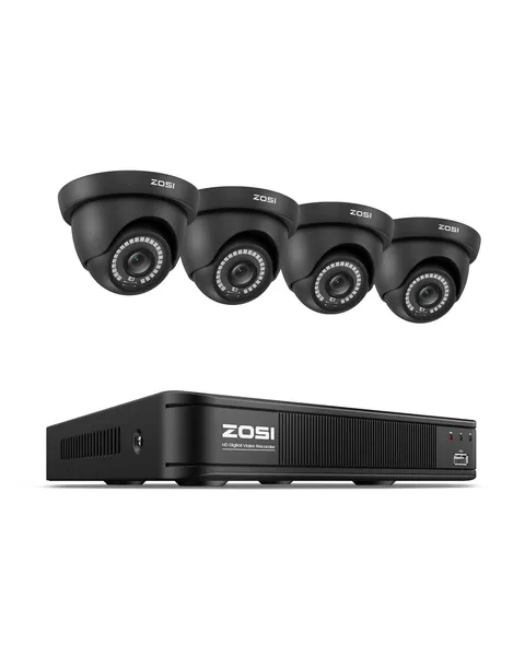 ZOSI 8CH 1080p DVR Security Camera System with 4 x Dome Cameras, NO HDD