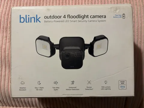 Blink Outdoor 4 Floodlight Camera Battery Wi-Fi HD Alexa 2-Way Audio LED