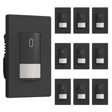 Matte Black Motion Sensor Light Switch, 120° Coverage, 10 Pack
