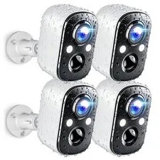 Security Cameras Wireless Outdoor, 2K Battery Powered WiFi Cameras for Home S...