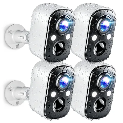 Security Cameras Wireless Outdoor, 2K Battery Powered WiFi Cameras for Home S...