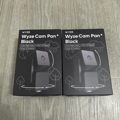 Wyze Cam Pan V3 - 1080p - Indoor/Outdoor Wired - Bundle Of 2 NEW Black Cameras