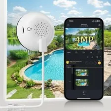 4MP Window Camera, 2.4GHz & 5.8GHz WiFi 6 Indoor Camera with Phone App, Camer...