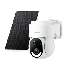 Wireless Solar Security Camera - 2K HD, 360° Pan/Tilt, Wi-Fi, Battery Powered, A