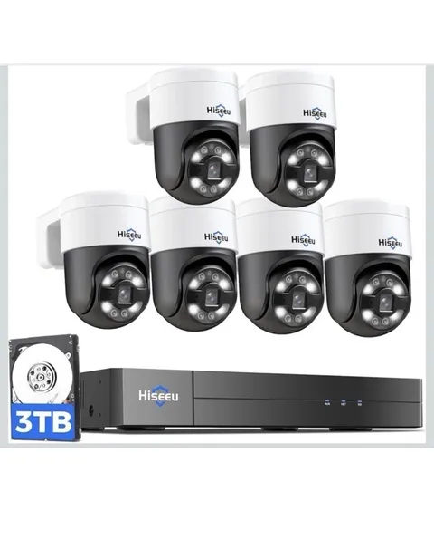 Hiseeu 4K PoE PTZ Camera System,NVR Security Camera System 