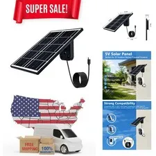 High Efficiency 5V Monocrystalline Solar Panel for Outdoor Devices, 6.5ft Cable