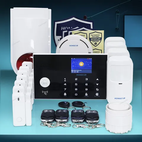 HOMSECUR Wireless&Wired WIFI SMS Autodial Burglar Alarm System+Red Flash Siren