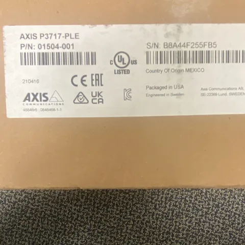 AXIS P3717-PLE IP/Network Wired Indoor/Outdoor White Camera, MPN 01504-001