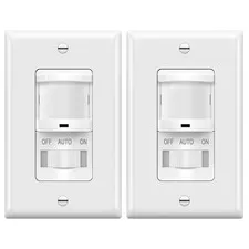 In-Wall PIR Motion Sensor Light Switch, Single Pole Occupancy Sensor Switch, Mo