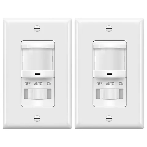 In-Wall PIR Motion Sensor Light Switch, Single Pole Occupancy Sensor Switch, Mo