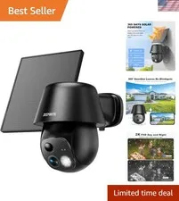 Comprehensive Outdoor Security - 2K Solar Camera with 360° View & Instant Alerts