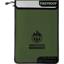 Upgraded Two Pockets Fireproof Document Bag 2000℉, 15”x 11”Waterproof Firepro...