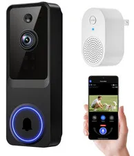 Videoportero WiFi 1080P con Visión Nocturna, Audio y Detección Inteligente