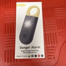 130dB Personal Attack Alarm Keyring with Flash Light, Gray/Yellow, Portable