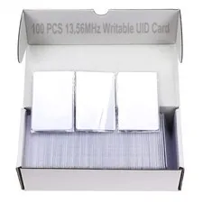 JASAG 100pcs Premium Rewritable UID Smart Card, Mi Fare 1K S50 RFID Cards Key...