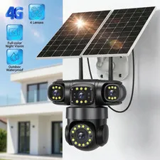 4 Lens 16 MP 4G SIM Solar Security IP Camera Outdoor CCTV Motion Detection PTZ