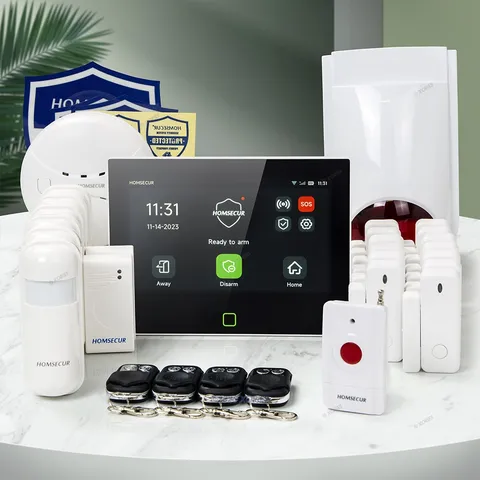 HOMSECUR Wireless WIFI 4G 2G LCD Home 7" Alarm System Touch Screen