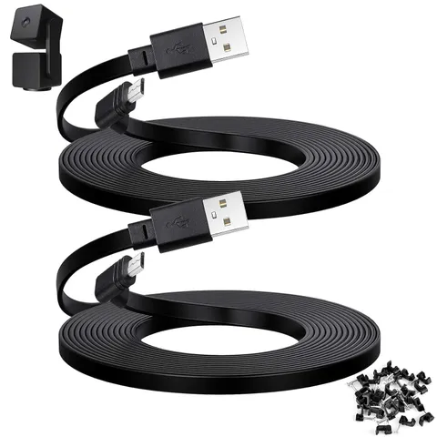 30 ft Cable for WYZE Cam Pan V3 Micro USB 90-Degree Flat
