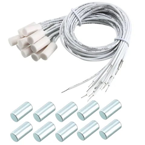10pcs HC-34A NC Recessed Wired Contact Sensor Alarm Magnetic Reed Switch White