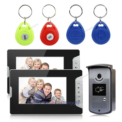 Fashionable 7" Wired Video Door Phone Intercom System 700TVL Camera Night Vision