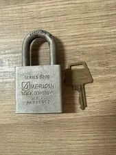 Vintage American Lock Company Padlock Series 5200 Hardened Steel Key Works J2