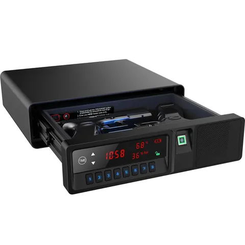 Slide-Away Pistol Handgun Quick Access Gun Drawer Safe with LCD Display of Te...