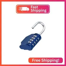 ZHEGE Combination Locker Lock, 4 Digit Outdoor Padlock, Gym Lock (Blue)