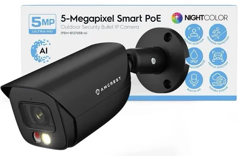 Amcrest AI Bullet IP PoE Outdoor Camera Human Vehicle Detection IP5M-B1276EB-AI