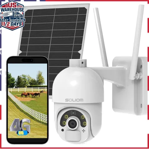 SOLIOM S800 4G LTE Cellular Security Camera Outdoor, Solar Powered