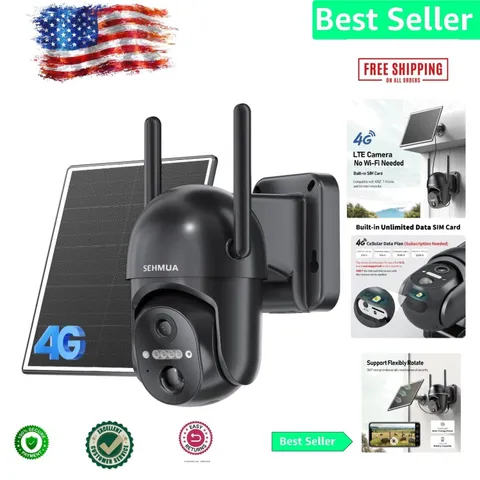 All-in-One 4G LTE Solar Security Camera with Built-in SIM & Unlimited Data Plan