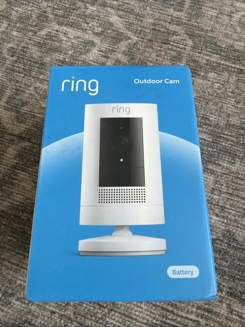 Ring Battery Outdoor Cam 2.4GHz WiFi White App Control New & Sealed
