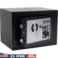 Digital Lock Box Portable Mini Safe Electronic Security Safe W/ Emergency Keys