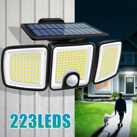 3000LM Solar Light With Dual PIR Motion Detector 3 Lighting Modes 270°