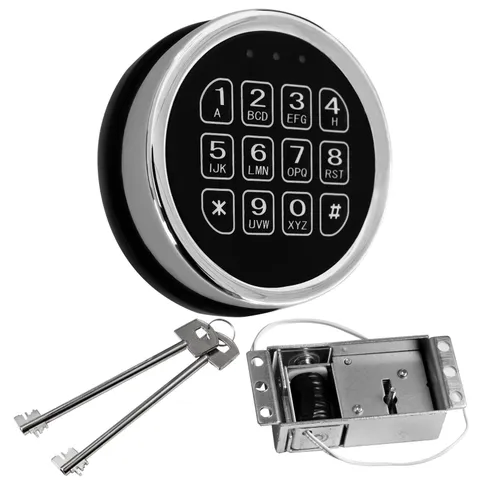 Gun Safe Lock Replacement,Chrome Keypad Electronic Safe Lock with Solenoid Lo...
