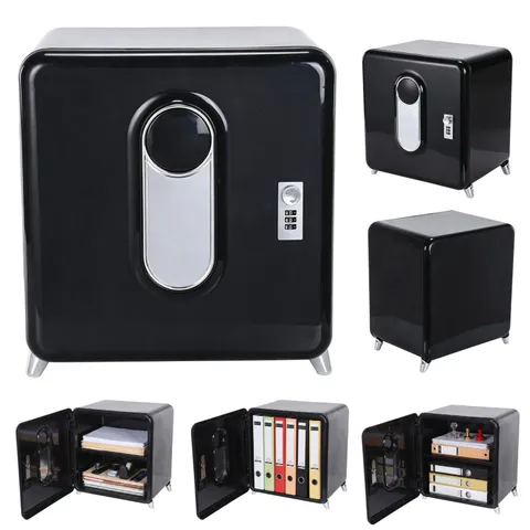 Combination Lockable Document Storage Box, Office Supplies File Organizer, Black