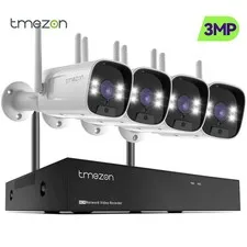 Wireless Home IP Camera System Outdoor 3MP NVR 2-Way Audio IP66 Waterproof